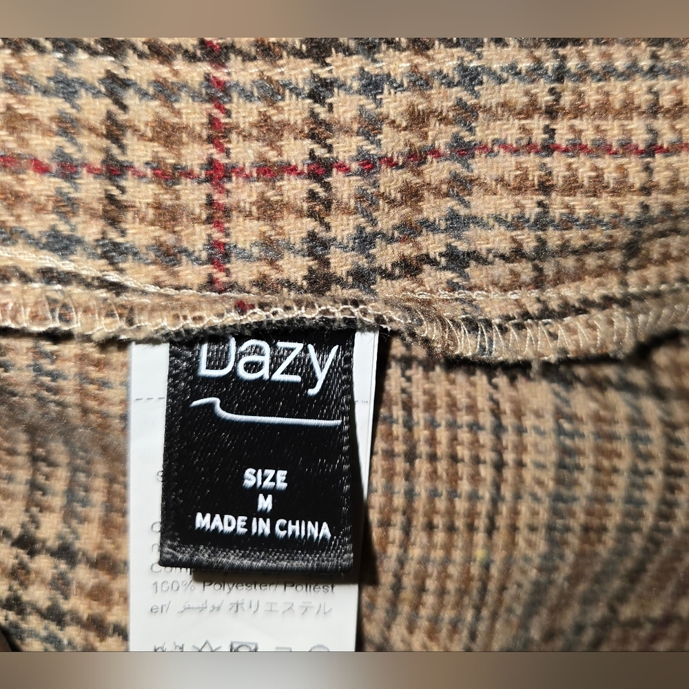 Tailored Plaid Single-Button Blazer Jacket - Beig… - image 5